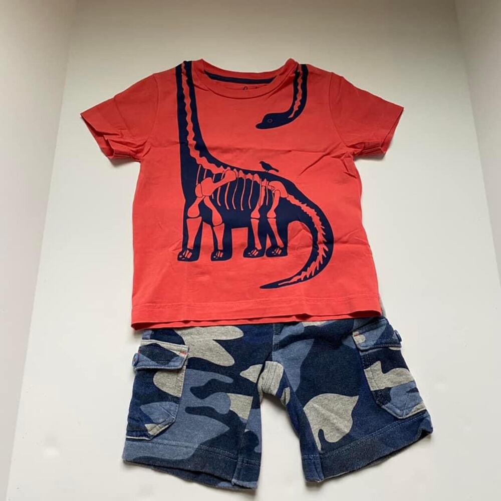 Mini Boden Dinosaur Wrap Around Camo Shorts